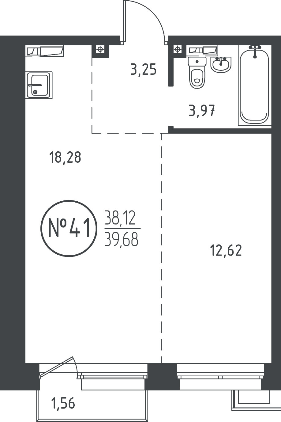 1 к. квартира, ЖК «СОЮЗ PRIORITY» 1 очередь, проезд Юрия Тена, д. 34,  кв. 41, пд.1, эт. 7/10, 39.31 м², 8 885 446 ₽, (226 035 ₽/м²)